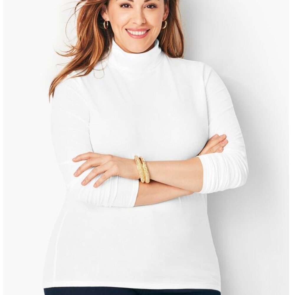 NWT Talbots Long Sleeve White Turtleneck 1Xp [plus petite]